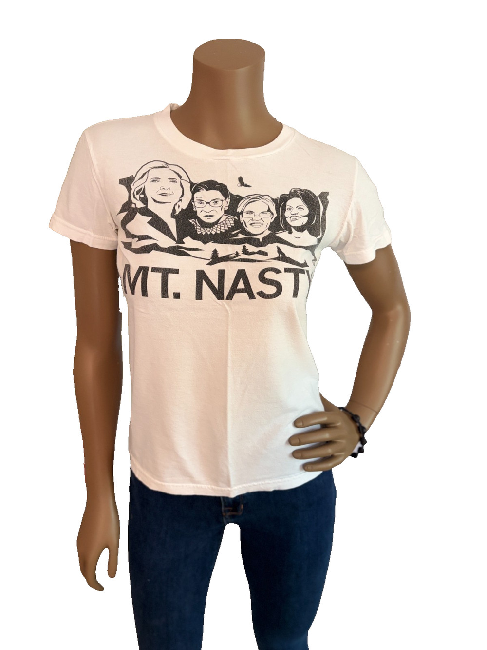 Women's March T-Shirt Mt Nasty American Apparel White M 2017 Feminist Protest